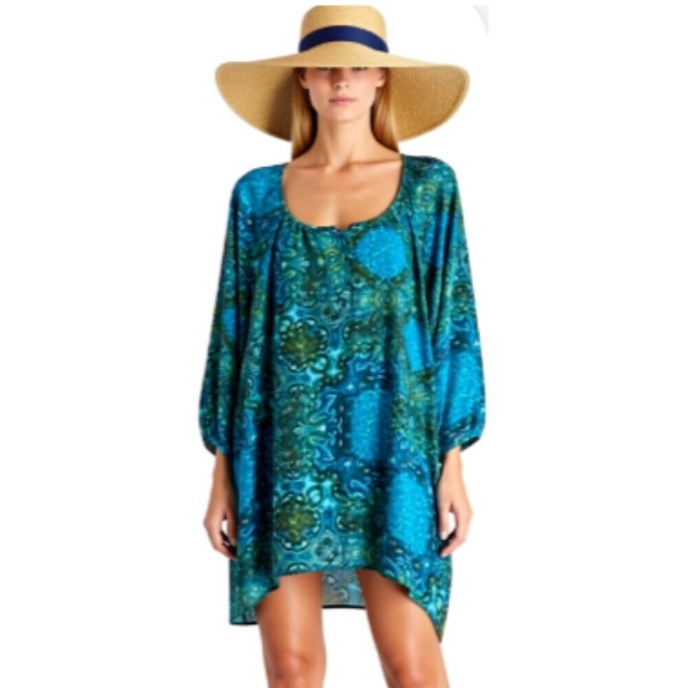 Apt. 9 XL sheer shirt Bathing suit cover up 3/4 sleeves 3XL NWOT (A58)